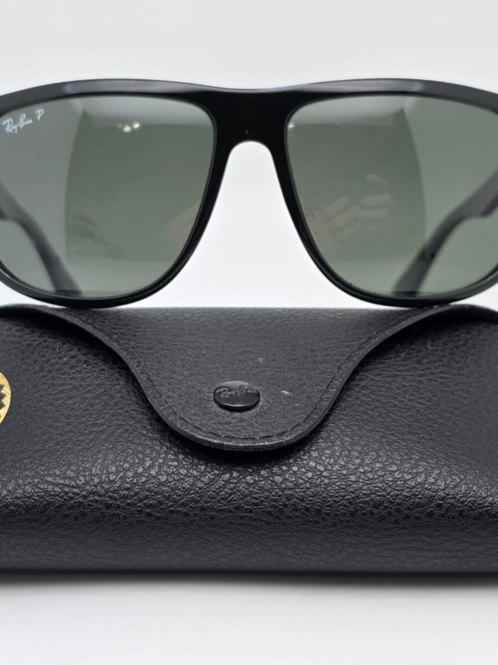 Ray-Ban RB4147 601/58 Boyfriend Black Frame Polarized Green Lens Sunglasses 60mm
